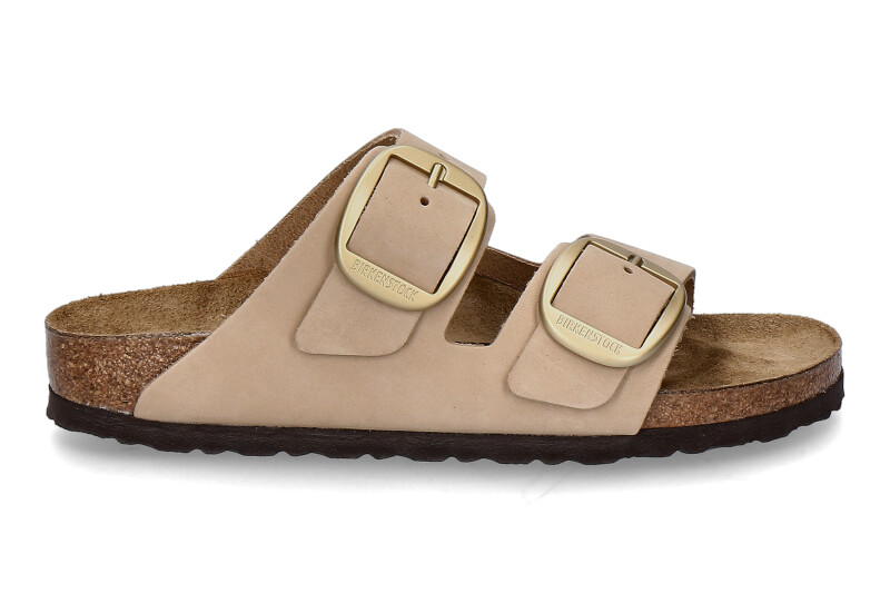 Birkenstock mules ARIZONA SCHMAL BIG BUCKLE NUBUK- sandcastle/ taupe