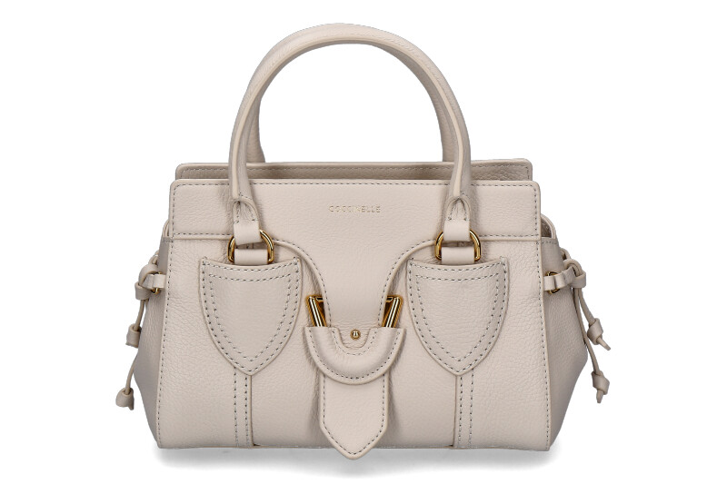 Coccinelle bag YORK GRAINED LEATHER- lambskin white/nature