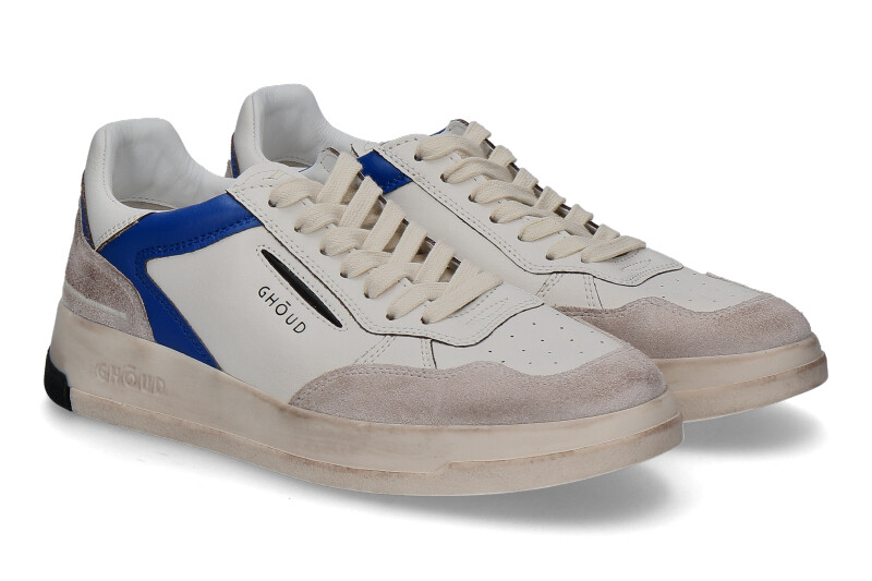 Ghoud Herren- Sneaker TWEENER_BR LEATHER/SUEDE- weiss/royalblau