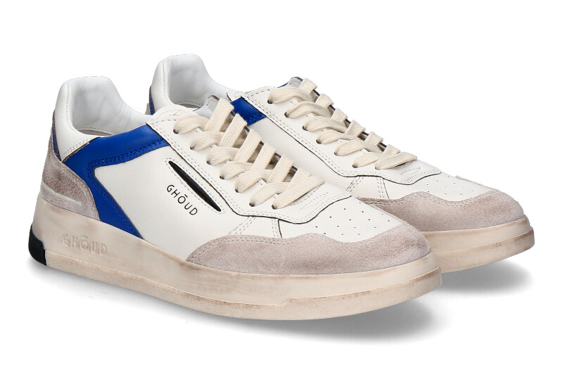 Ghoud Herren- Sneaker TWEENER_BR LEATHER/SUEDE- weiss/royalblau