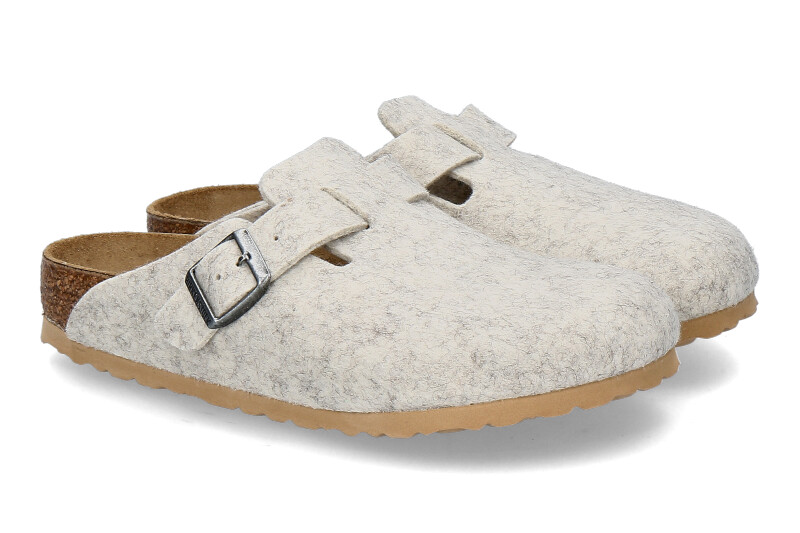 Birkenstock clogs BOSTON NORMAL BS WOLLE- eggshell