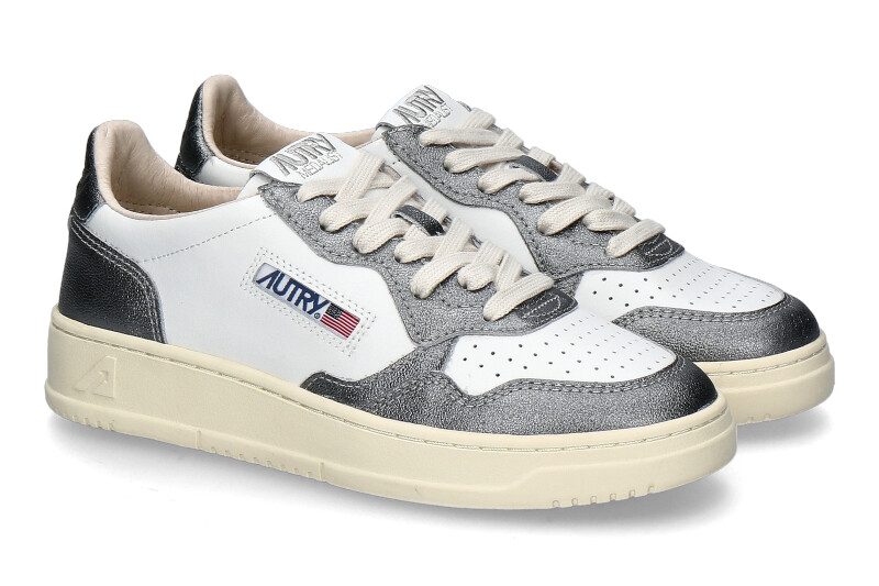 Autry Damen-Sneaker MEDALIST LEATHER WB44- white/ steel