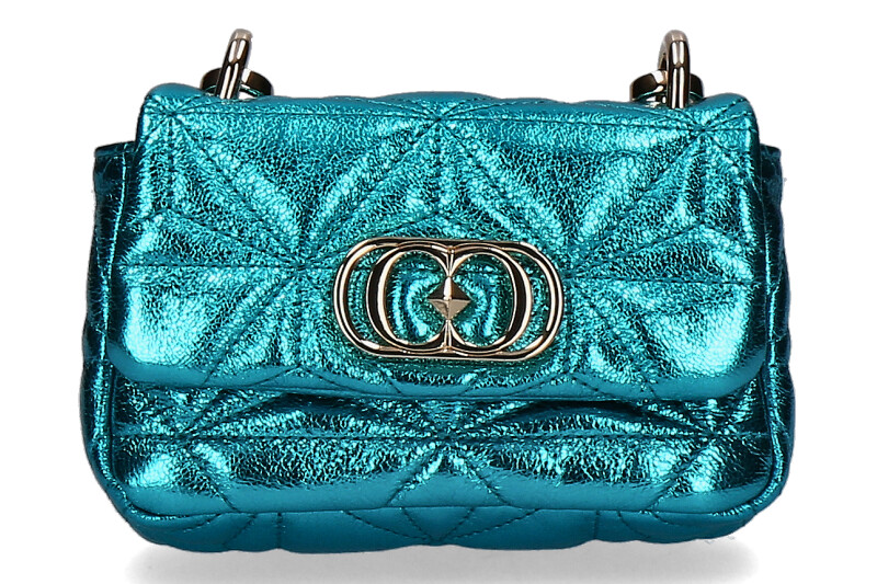 La Carrie shoulder bag SHINY MINI LAMINATED LEATHER BLUE