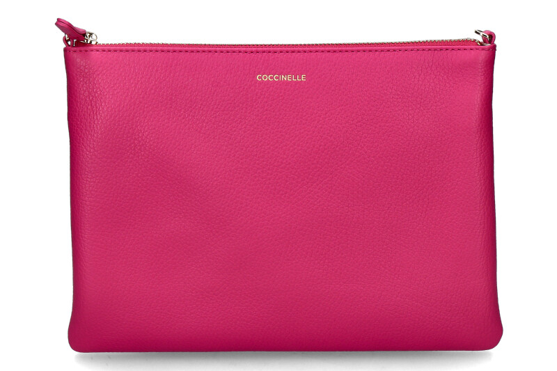 Coccinelle clutch CROSSBODY MEDIUM GRAINED LEATHER- new fuchsia/pink 