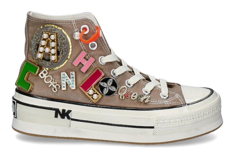 Nan-Ku Couture High-Top Sneaker- taupe