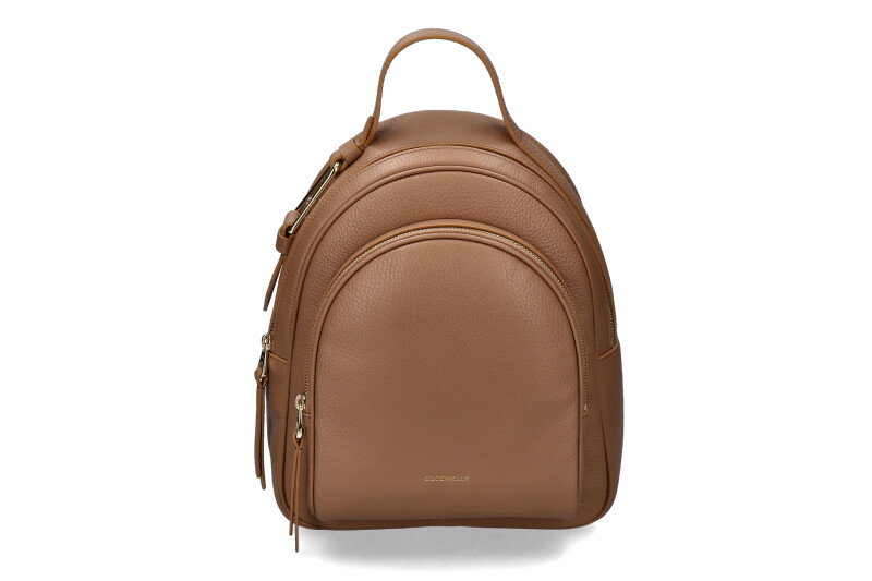 Coccinelle backpack MALORY MEDIUM DOUBLE GRAINED LEATHER- skin/braun 