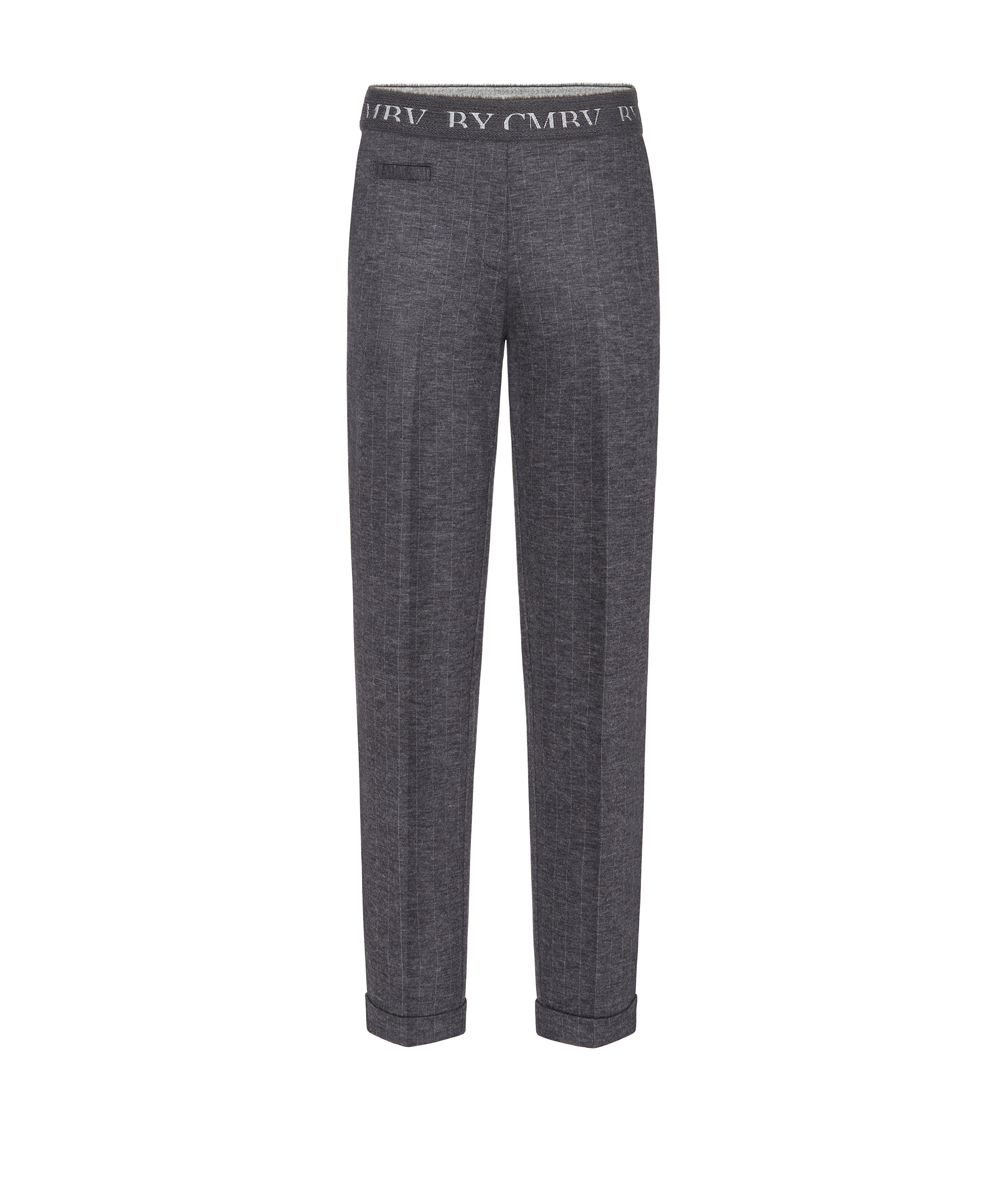 Cambio trousers KIM- grey melange fine pinstripe