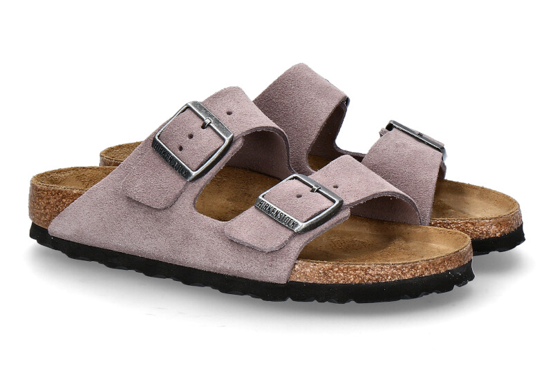 Birkenstock mules ARIZONA SCHMAL VELOURS- faded purple/ lila