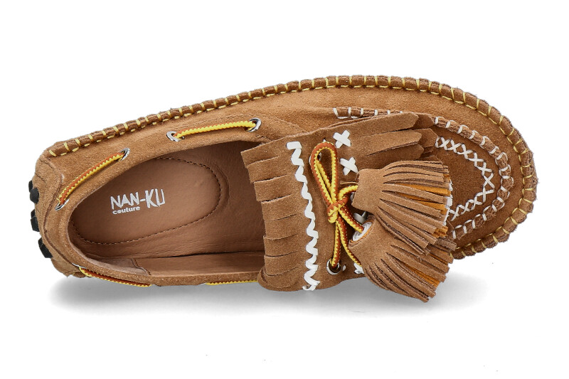 Nan-Ku Couture Mokassin SUEDE- camel/braun