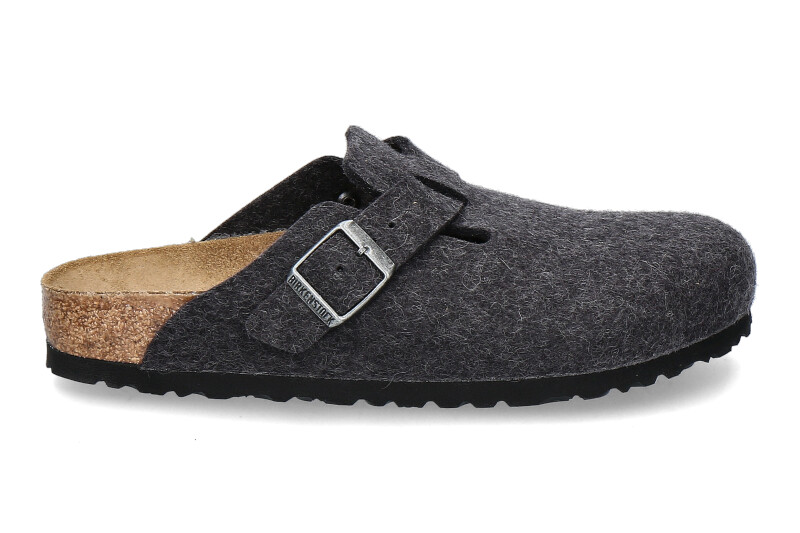 Birkenstock clogs BOSTON BS WOLLE SCHMALE WEITE- anthracite