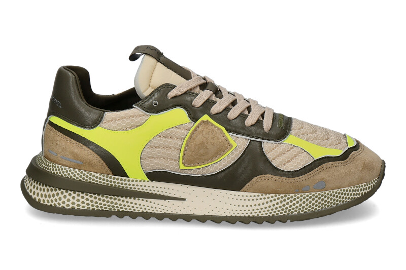 Philippe Model Herren- Sneaker OLYMPIQUE FANCY RESAU neon/militaire