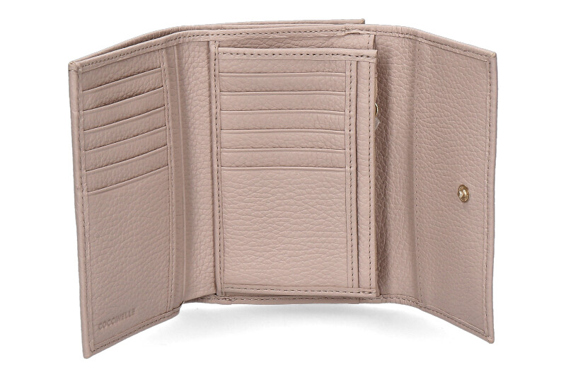 Coccinelle wallet GRAINED LEATHER METALLIC SOFT- rosette/rosa