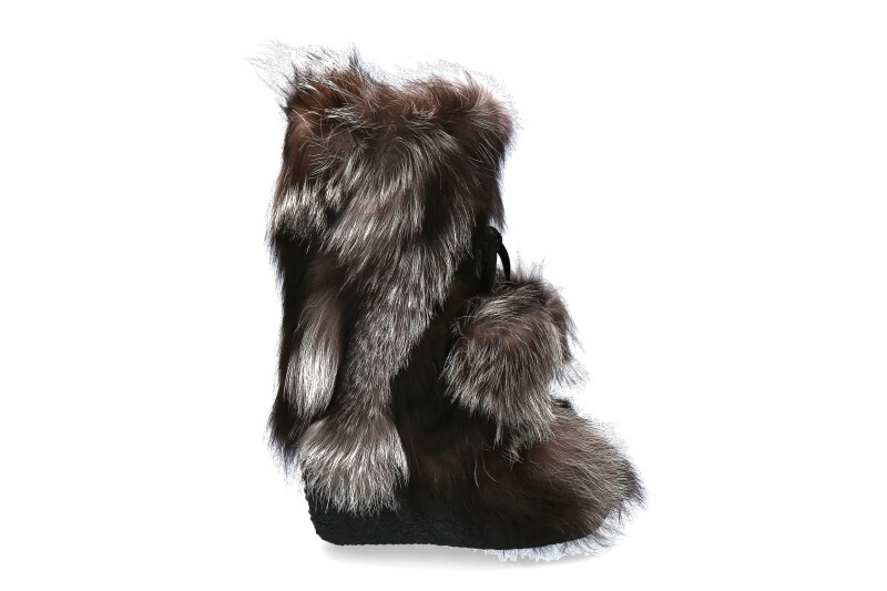 Diavolezza Fur boots SILVER FOX POM POM Fox Fur