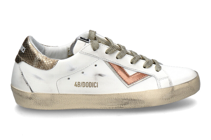 4B12 Damen- Sneaker SUPRIME D303- weiss/bronze