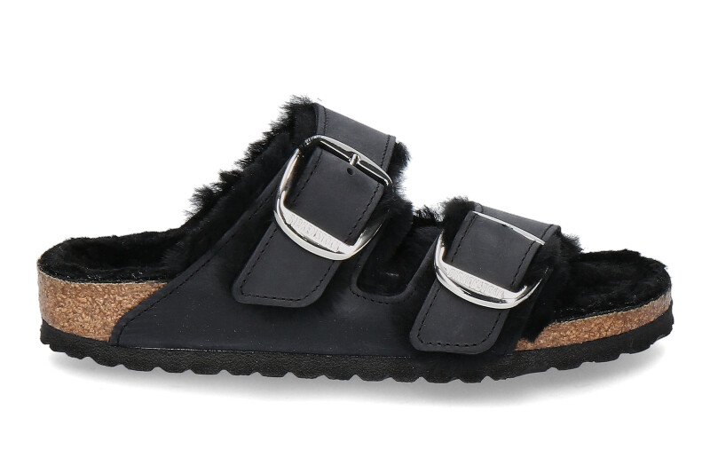 Birkenstock mules ARIZONA BIG BUCKLE SHEARLING- black/schwarz