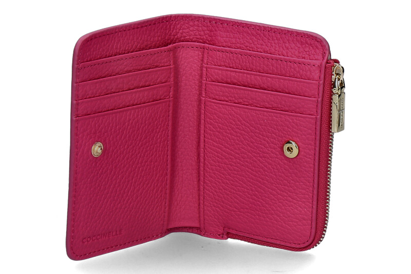 Coccinelle wallet GRAINED LEATHER METALLIC SOFT-new fucsia/pink 