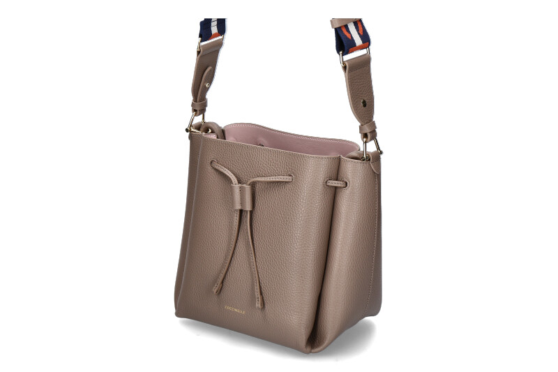 Coccinelle shoulder bag ECLYPSE GRAINED LEATHER- warm taupe