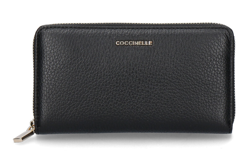 Coccinelle wallet GRAINED LEATHER METALLIC SOFT- noir/schwarz