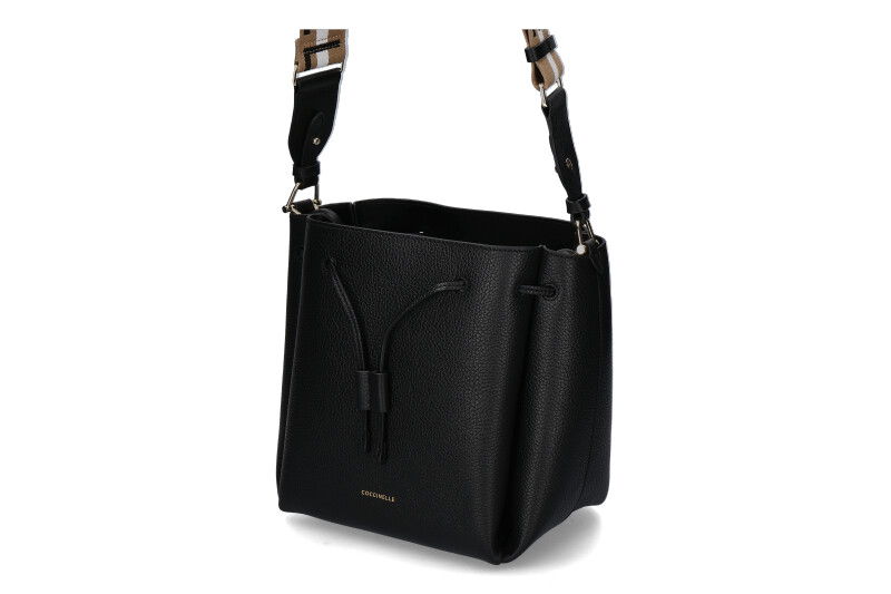 Coccinelle shoulder bag ECLYPS GRAINED LEATHER- noir/schwarz