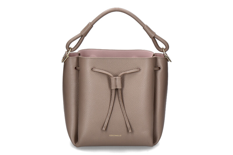 Coccinelle shoulder bag ECLYPSE GRAINED LEATHER- warm taupe