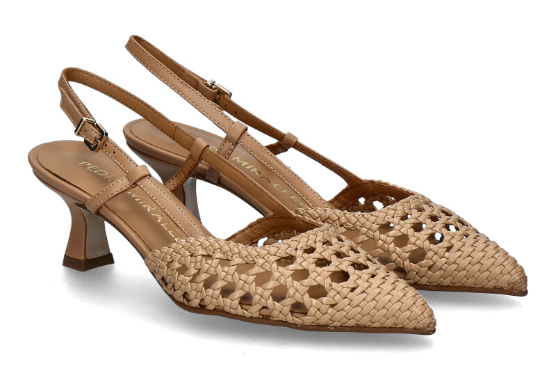 Pedro Miralles Slingpumps TRENZADO- camel/braun