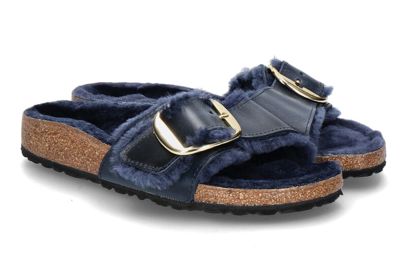 Birkenstock mules lined MADRID SCHMAL BIG BUCKLE- midnight