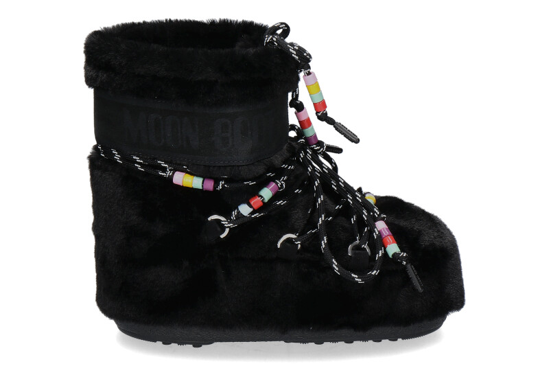 Moon Boot ankle boots ICON LOW FAUX FUR BEADS- black/schwarz 