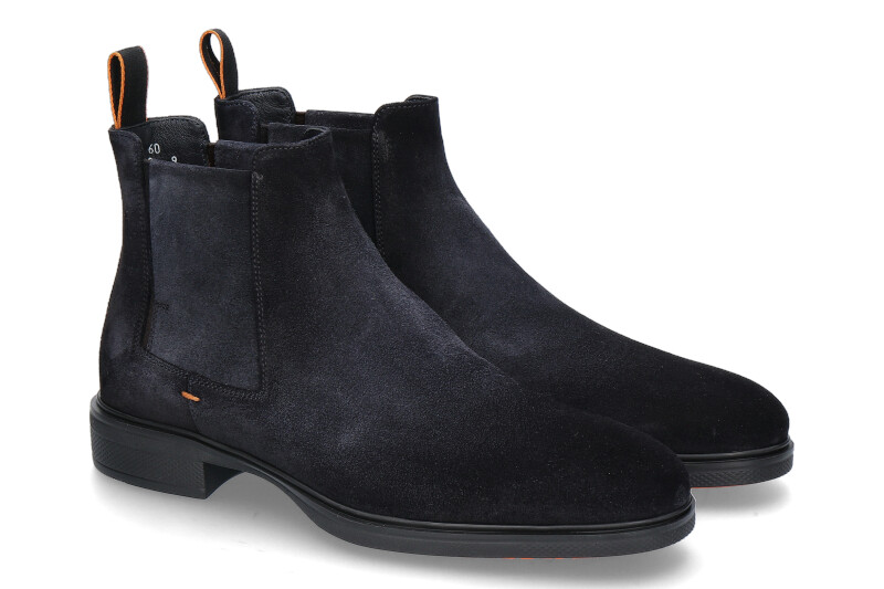 Santoni men's Chelsea boot EASY WILDLEDER- blue/dunkelblau