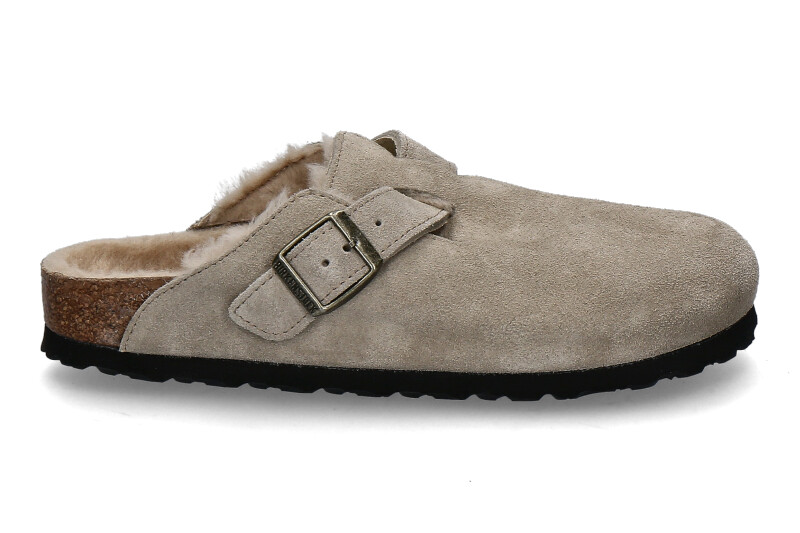 Birkenstock women's clogs SCHMAL BOSTON VL SHEARLING- taupe 