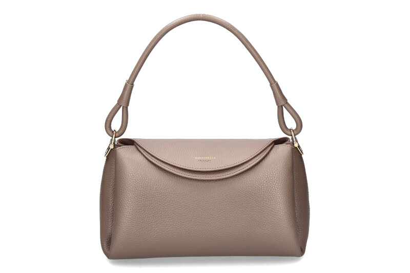 Coccinelle shoulder bag ECLYPS GRAINED LEATHER- warm taupe