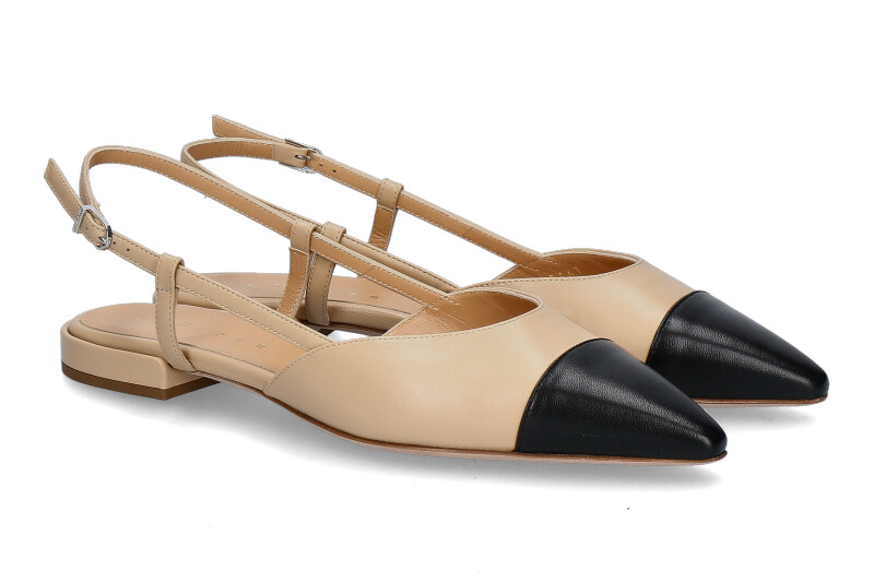 Unützer sling ballerina NAPPA 141- beige/ black