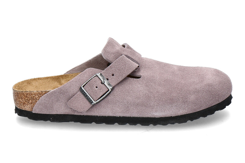 Birkenstock clogs BOSTON SCHMAL VELOURLEDER- faded purple