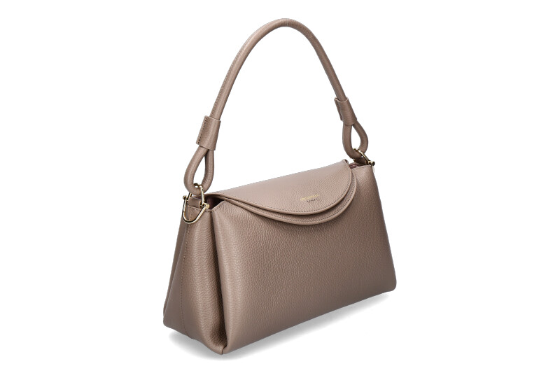 Coccinelle shoulder bag ECLYPS GRAINED LEATHER- warm taupe