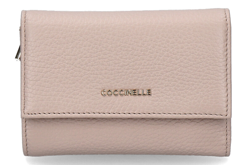 Coccinelle wallet GRAINED LEATHER METALLIC SOFT- rosette/rosa