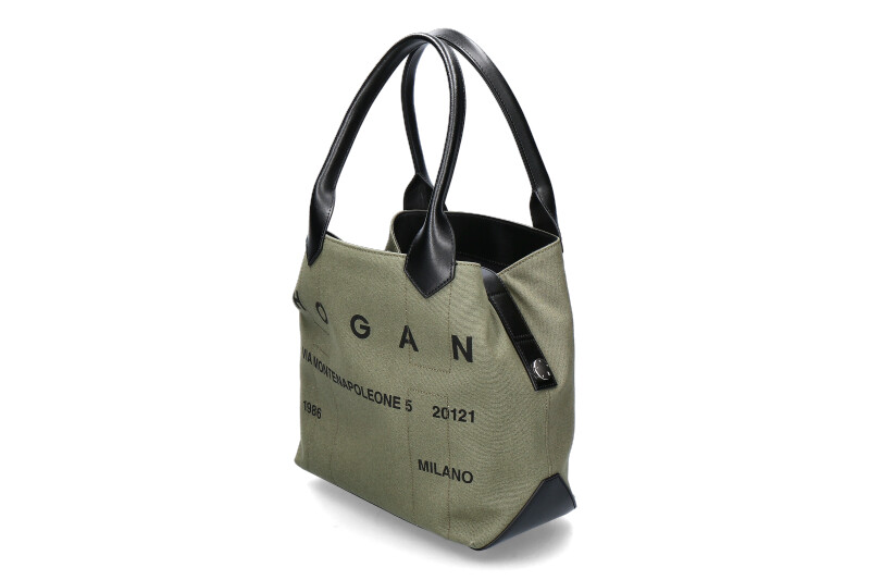 Hogan shoulder bag SCRIPT CANVAS SHOPPING MEDIA- kaki/schwarz