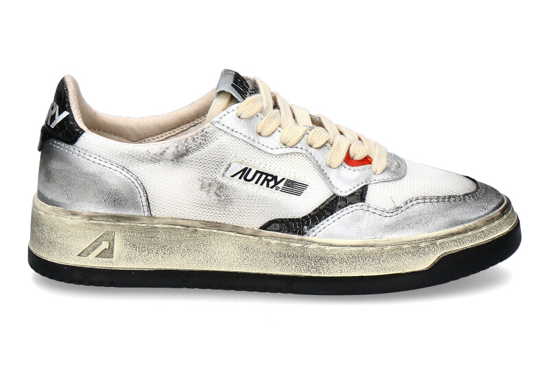 Autry women's sneaker SUPER VINTAGE MS13 MESH SUEDE- silver/white 