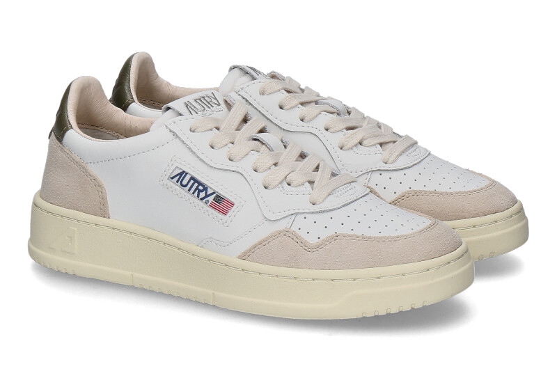 Autry Damen-Sneaker MEDALIST LS77 LEATHER SUEDE- white/beige