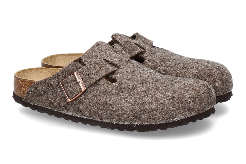 Birkenstock Clogs BOSTON SCHMAL BS WOLLE- cocoa/braun