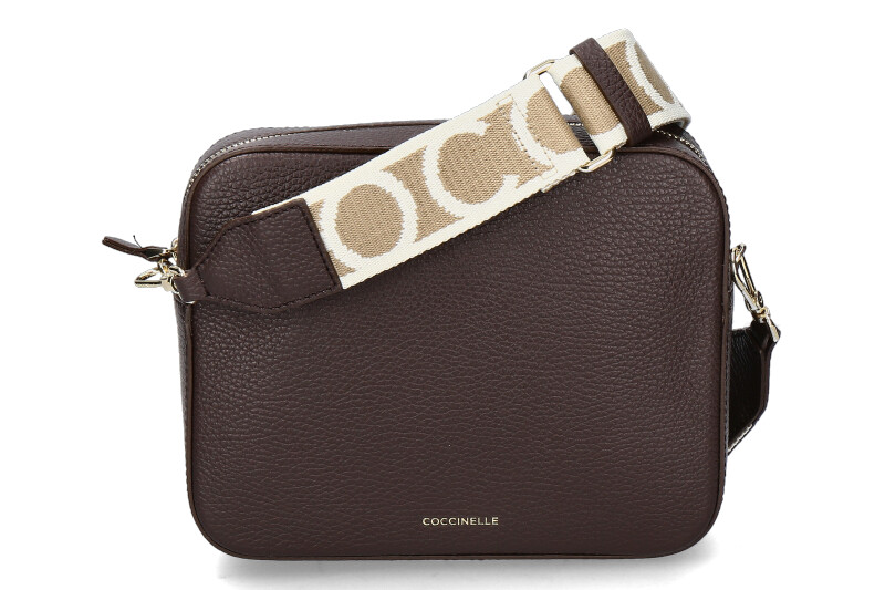 Coccinelle shoulder bag MINI TEBE GRAINED LEATHER- fondant brown/braun