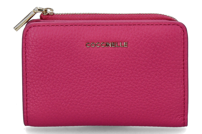 Coccinelle wallet GRAINED LEATHER METALLIC SOFT-new fucsia/pink 