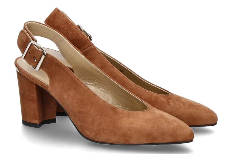 Stuart Weitzman sling pumps LAMELLA SADDLE SUEDE