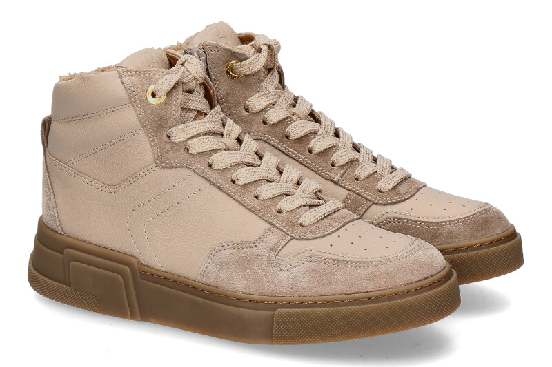 Paul Green High Top sneaker SOFT SUEDE MAINCALF- almond/beige