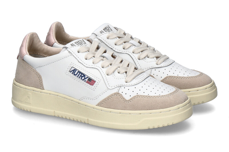 Autry Damen-Sneaker MEDALIST LS37 LEATHER SUEDE- white/powder