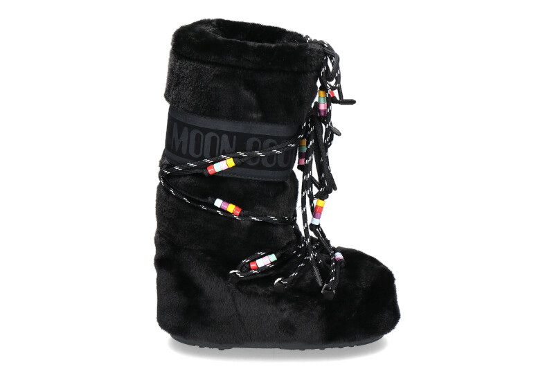 Moon Boot Boots ICON FAUX FUR BEADS- black/schwarz