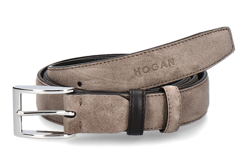 Hogan men's belt CINTURA REGOLABILE- beige/dunkelbraun