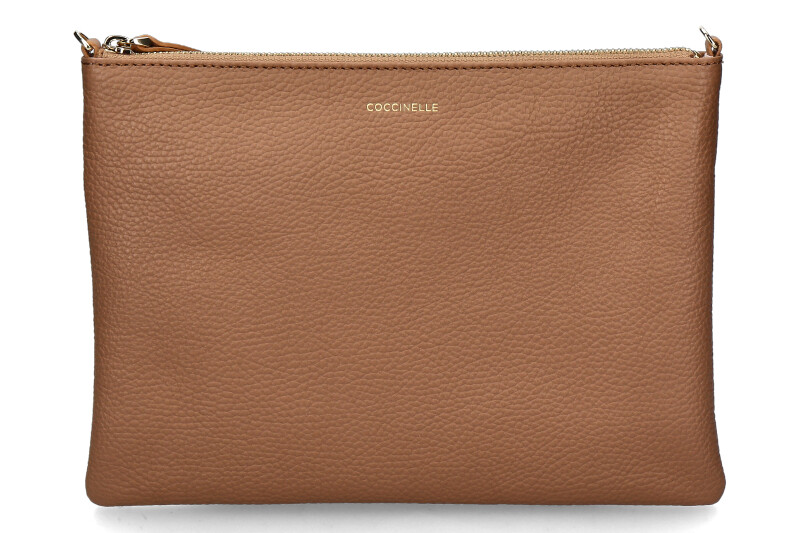 Coccinelle clutch CROSSBODY MEDIUM GRAINED LEATHER- skin/braun 