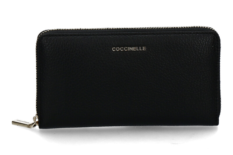 Coccinelle wallet GRAINED LEATHER METALLIC GOLD SOFT- noir/schwarz 