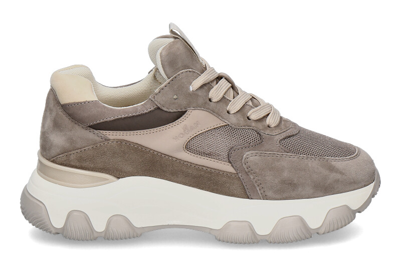 Hogan women's sneaker HYPERACTIVE ALLACCIATO- taupe