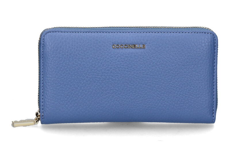 Coccinelle wallet GRAINED LEATHER METALLIC GOLD SOFT- azul/blau 