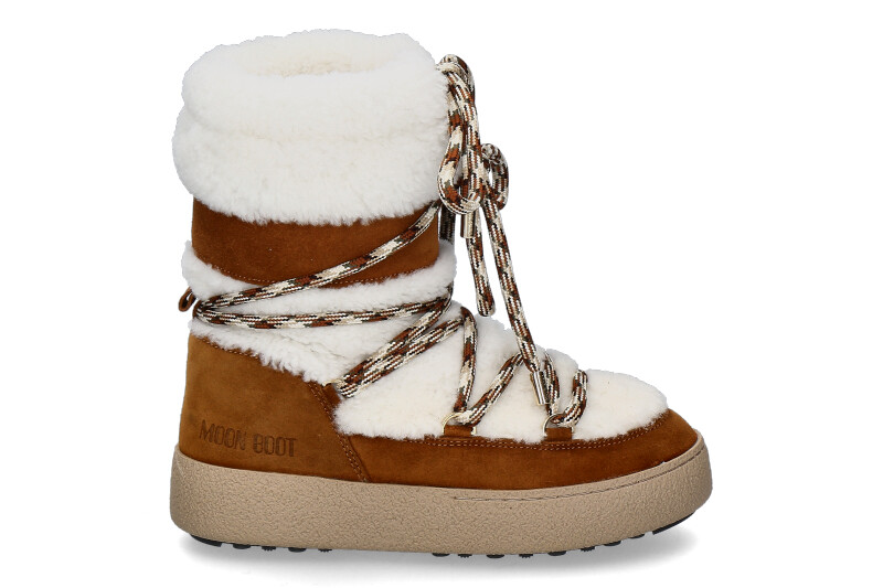 Moon Boot snow boot lined LTRACK SHEARLING- whiskey/off white